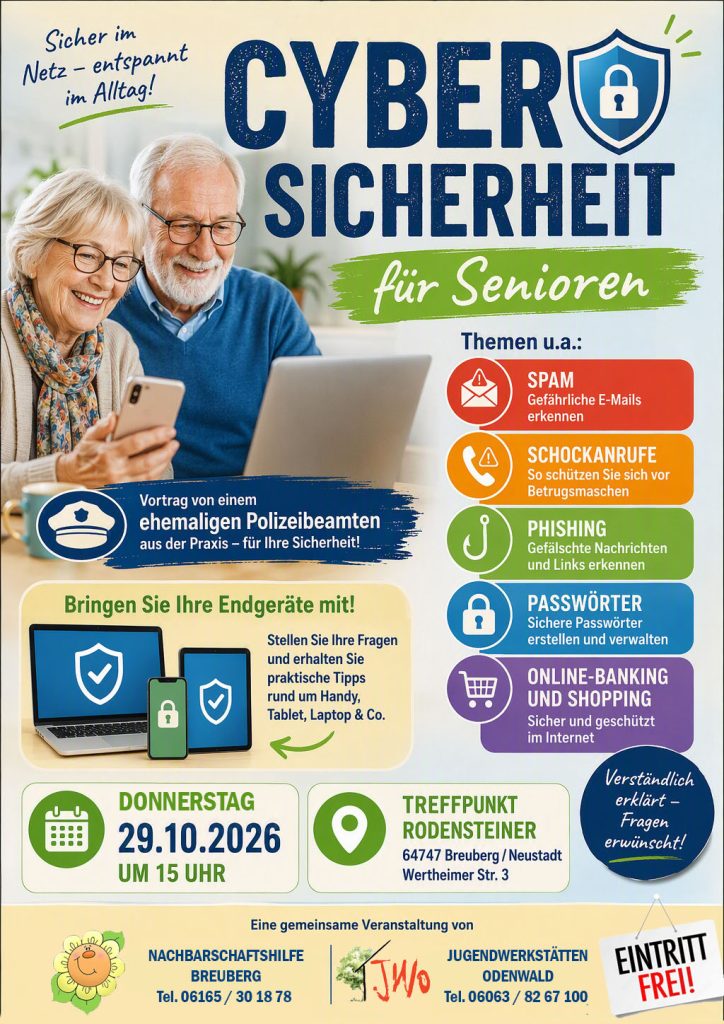 Plakat Cybersicherheit für Senioren am 29.10.2026